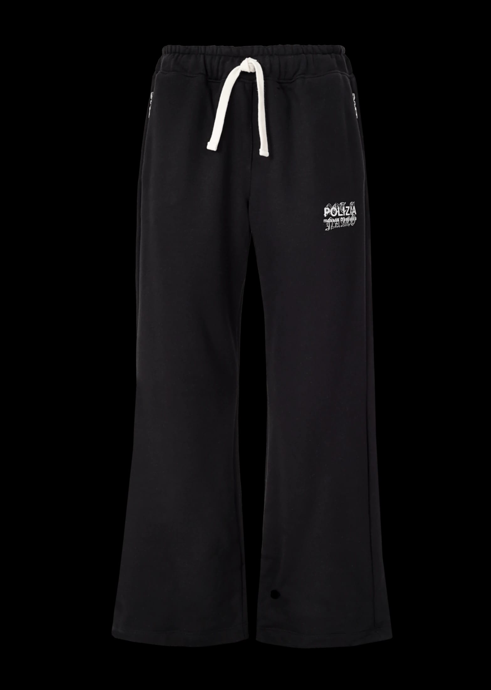 POLIZIA BLACK FLARED SWEATPANTS - imagen 1