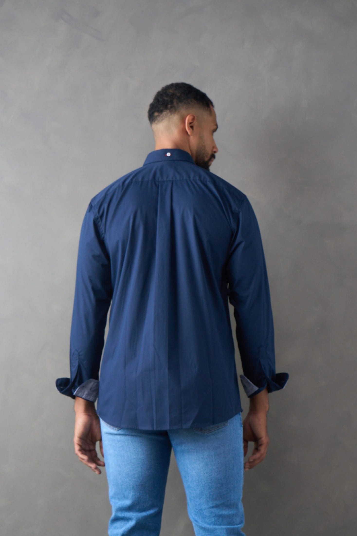 Camisa manga larga regular fit navy - imagen 2