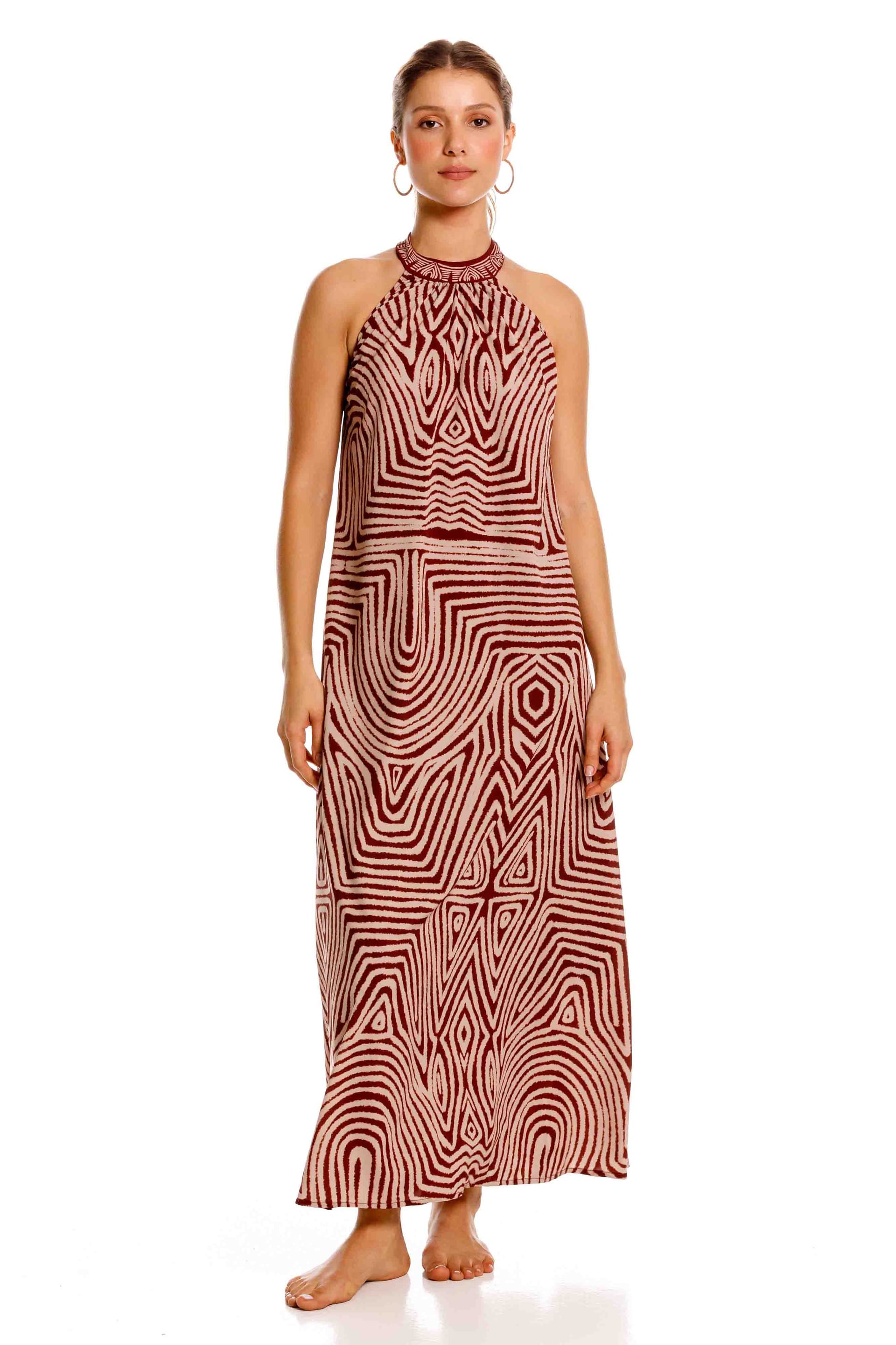 Vestido Largo Aries Nairobi Marron - imagen 1