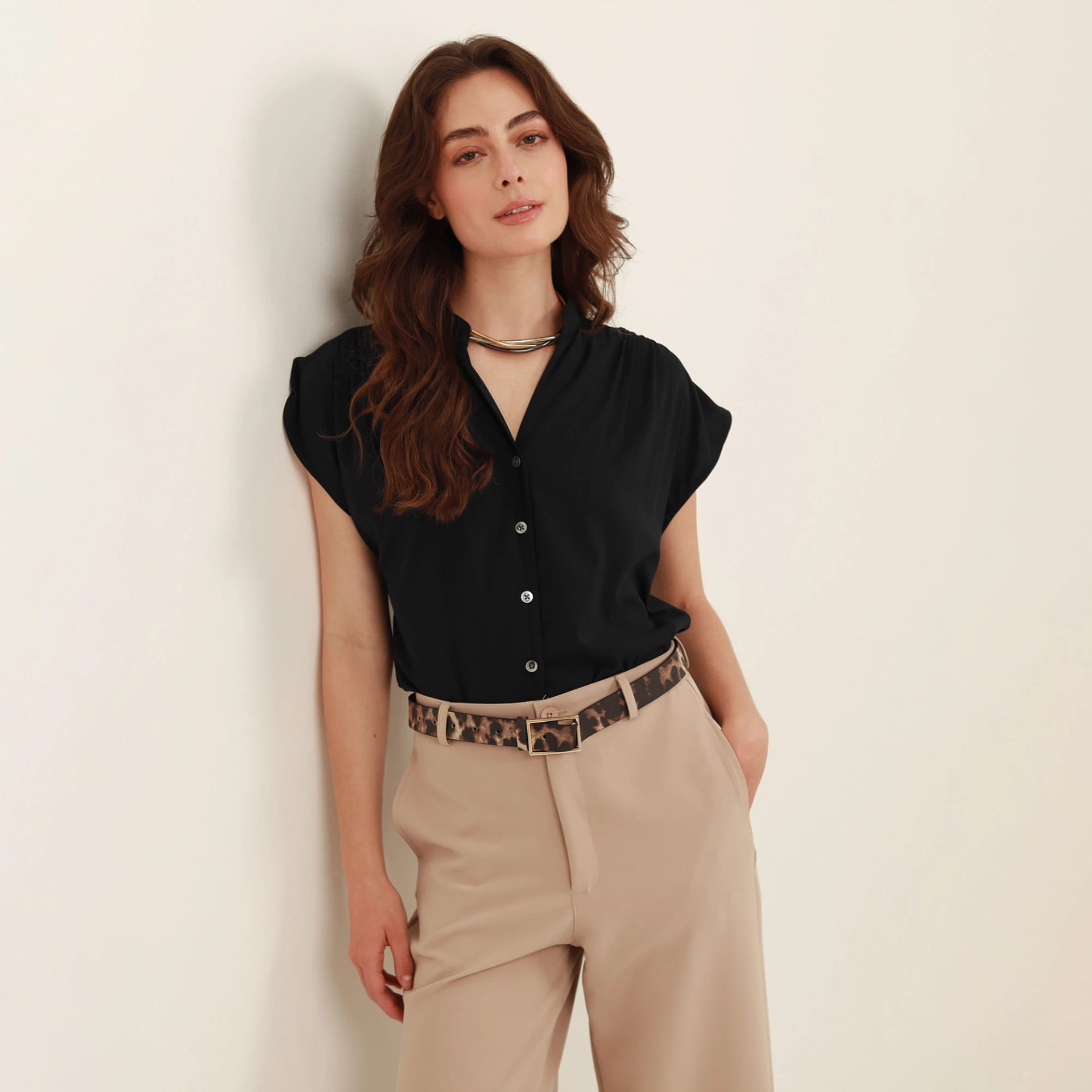 Blusa Cuello Neru Manga Sisa - imagen 2