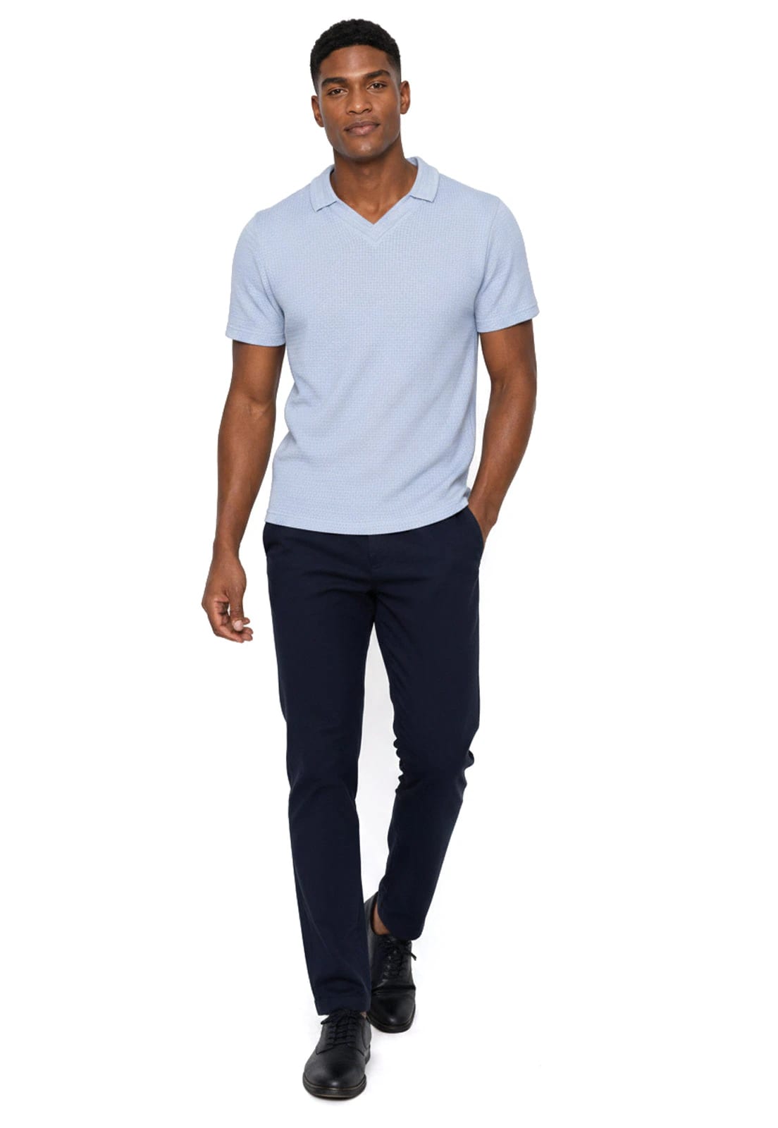 Polo tejida azul - imagen 3