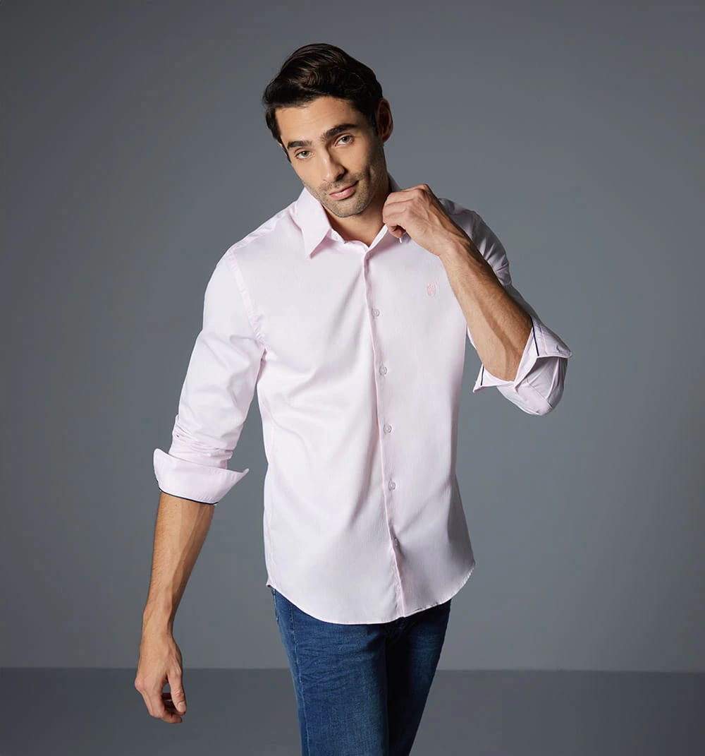 Camisa para hombre manga larga mil rayas - imagen 5