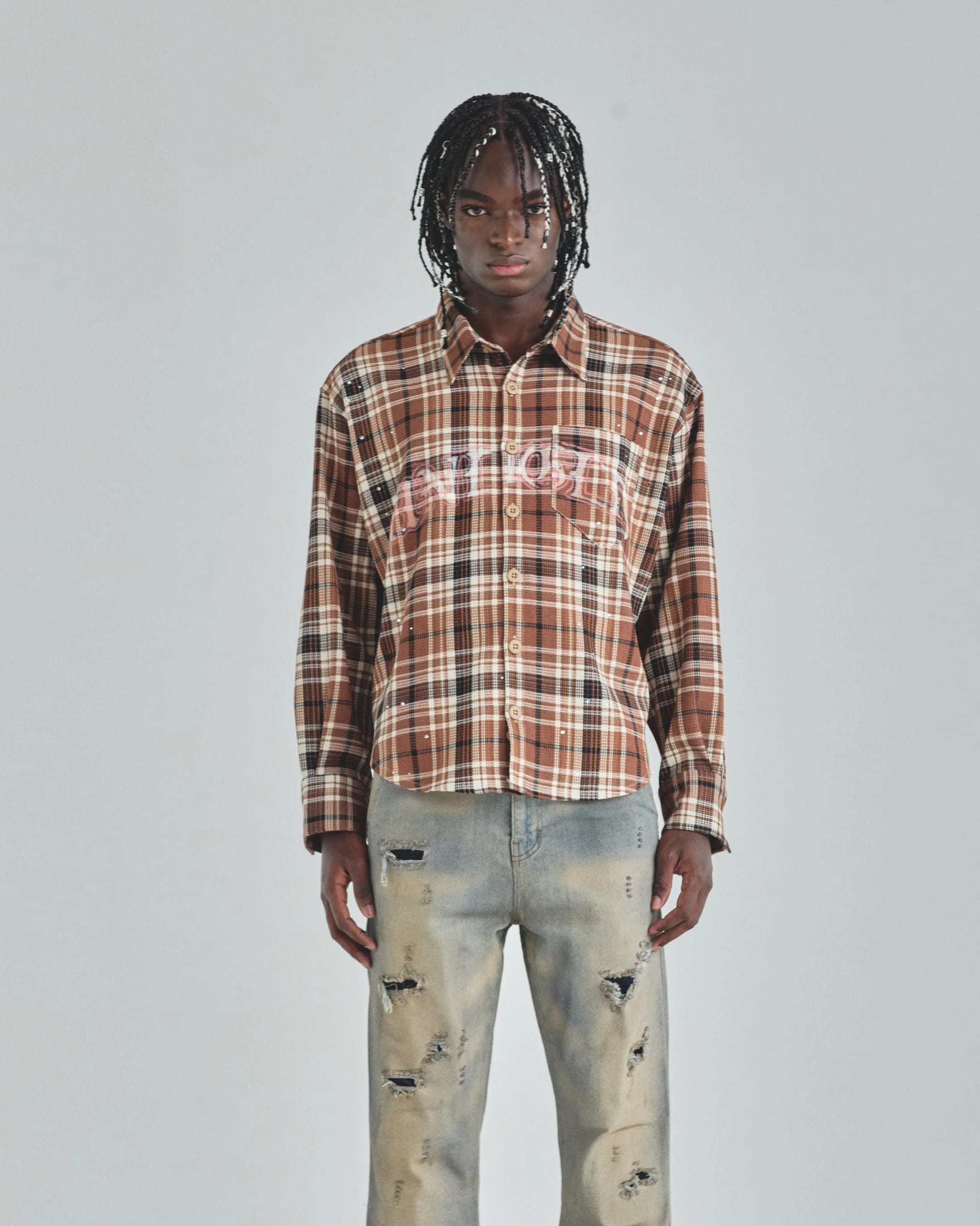 Act 1 Faith Flannel Shirt Plaid Brown - imagen 2