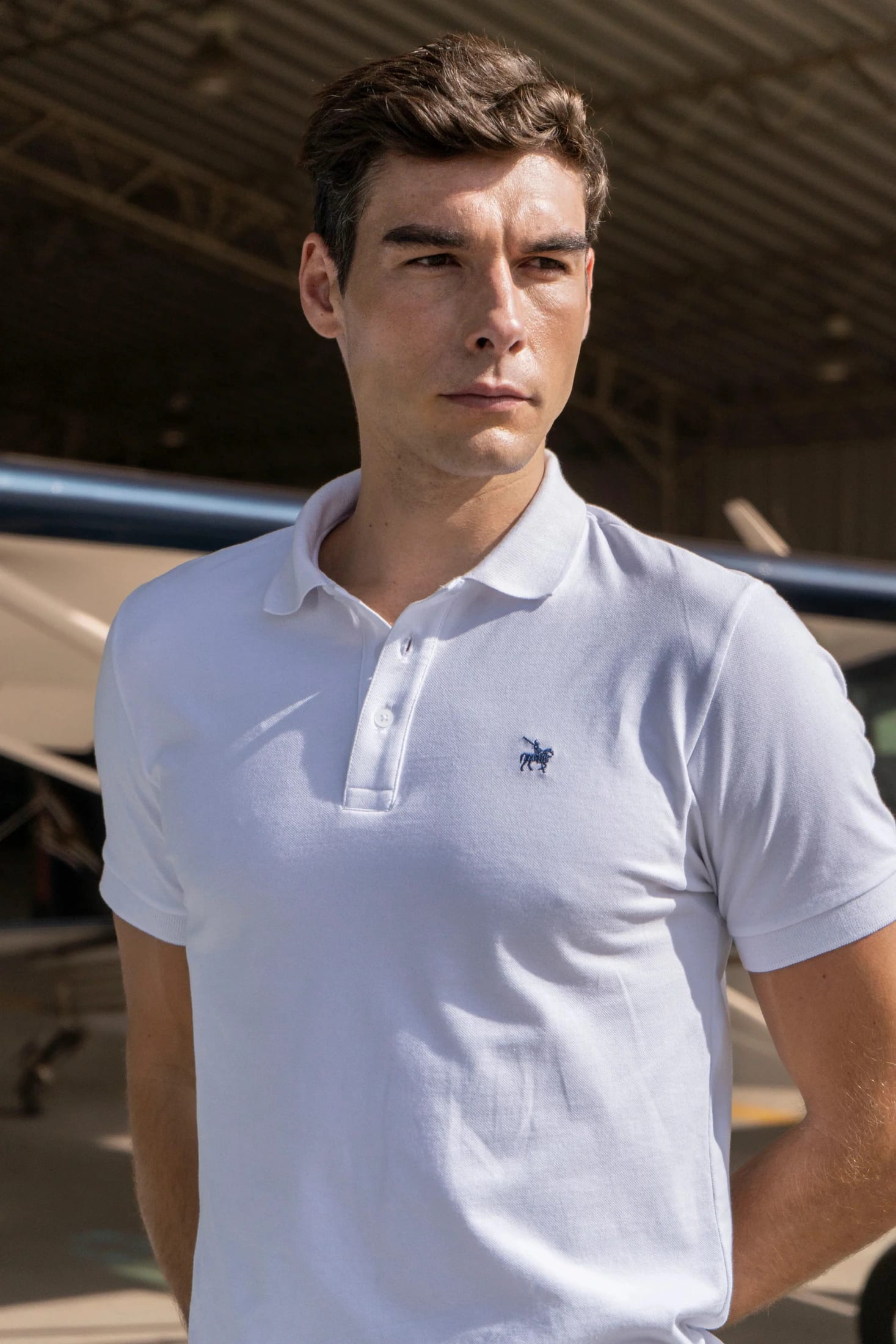 Camiseta Polo Basic Hombre Blanca - imagen 3