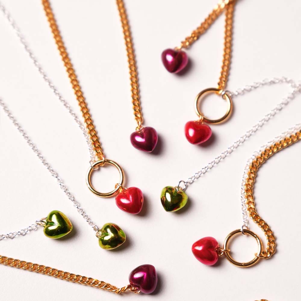 Cadena Steel Hearts Long Gold & Silver - imagen 3