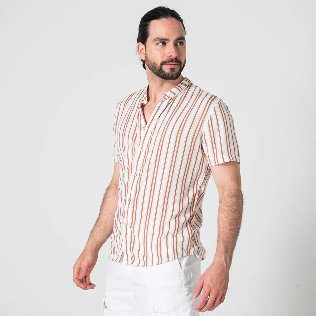 Camisa Rallas Manga Corta Slim Garnica - imagen 5