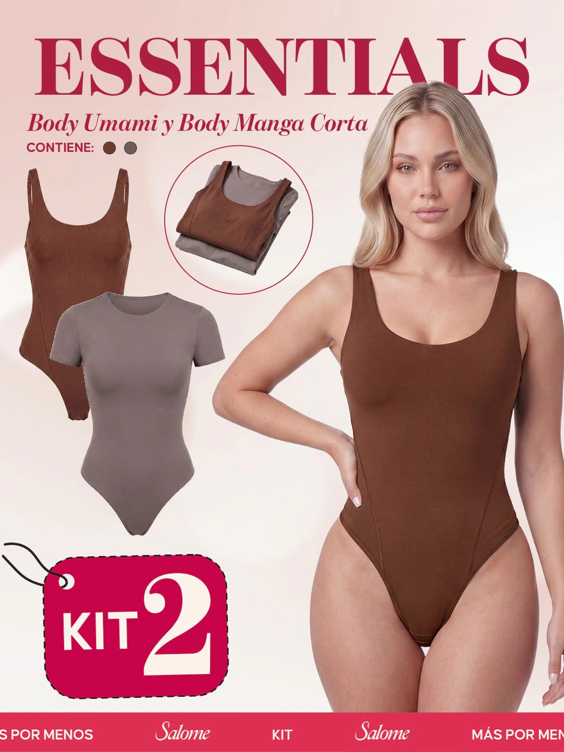 Kit Body Diario Tiras Finas & Manga Corta Sin Costuras | Salome 5005 + 5007 | 01L5 - imagen 7
