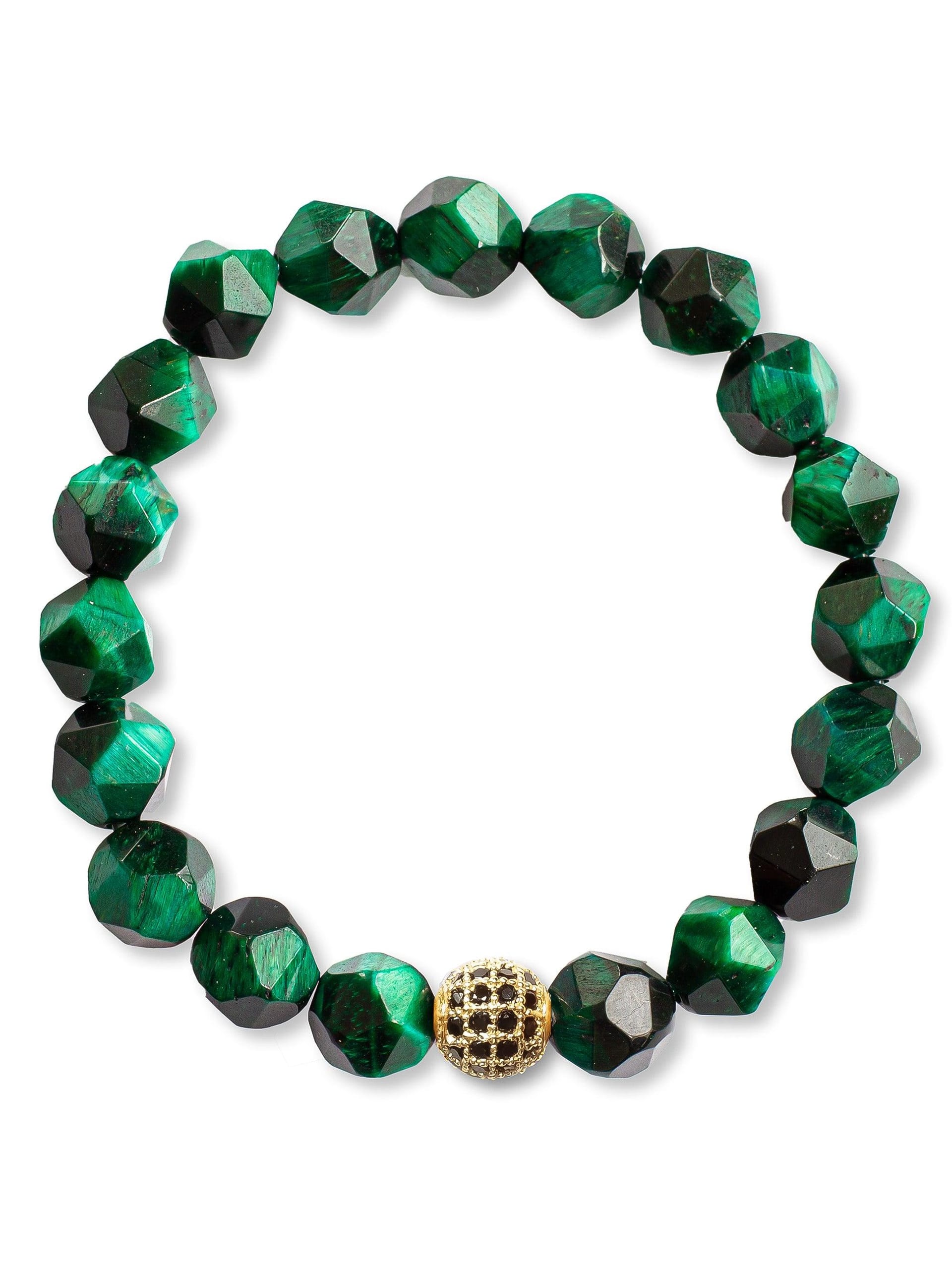 Brazalete Ojo de Tigre Verde Facetado 8mm - imagen 6