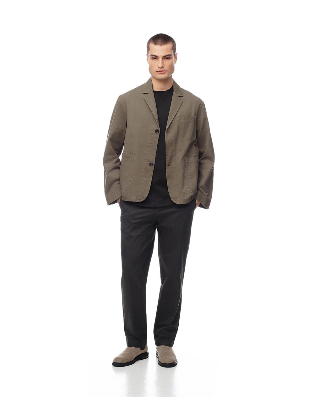 Pantalón regular tiro medio gris oscuro hombre - imagen 1
