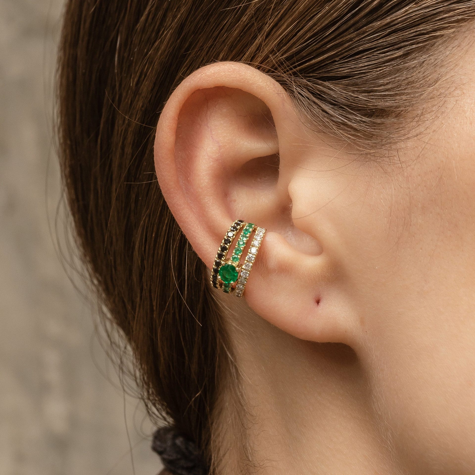Ear Cuff Green Snake Bite - imagen 3