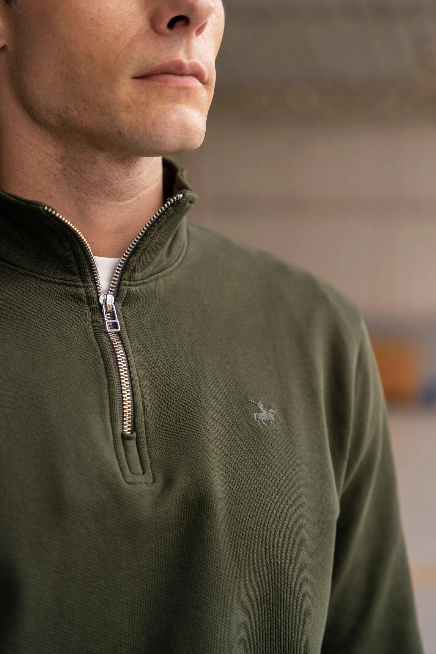Halfzip Premium Comfy Hombre Verde Militar - imagen 5