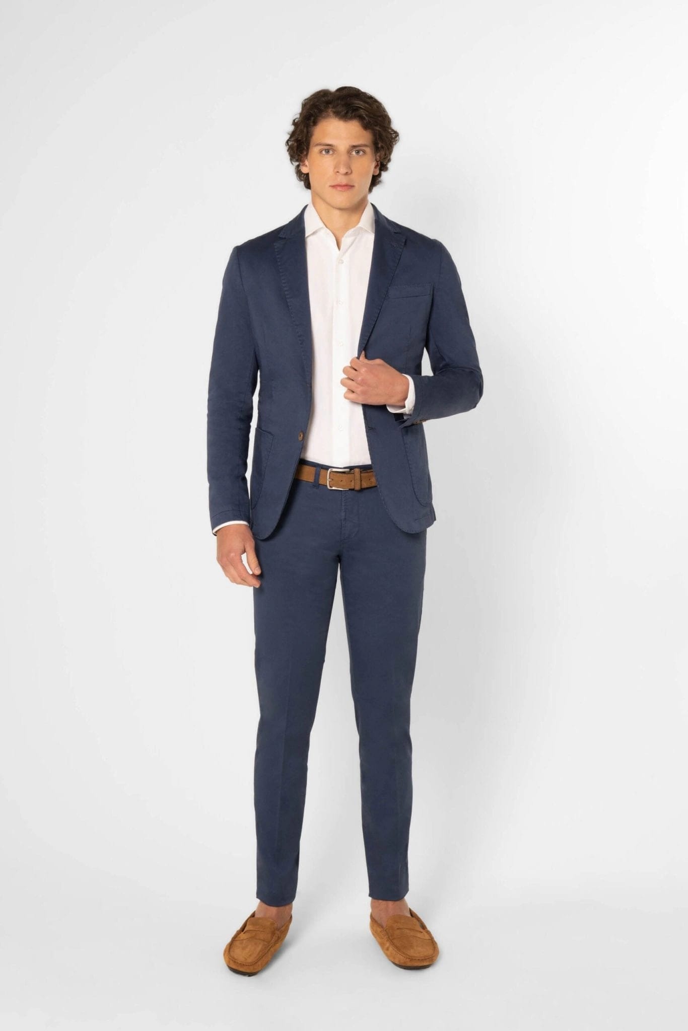 Men's mixed fabric blazer blue new sienna - imagen 6
