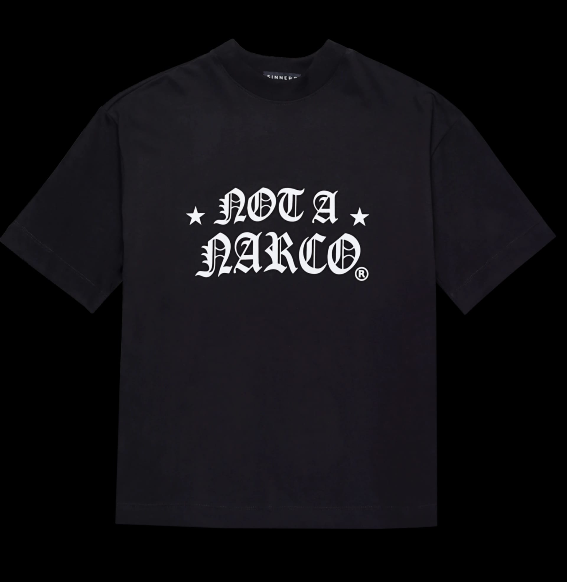 NOT A NARCO STAR BLACK T-SHIRT - imagen 1