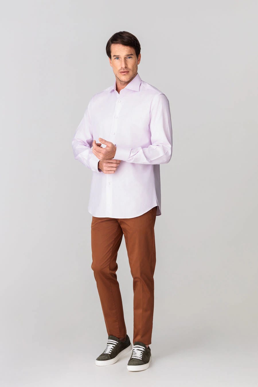 men’s cotton slim fit shirt lilac - imagen 1