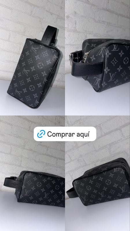 NECESER LOUIS VUITTON NEGRO CON GRIS - imagen 2