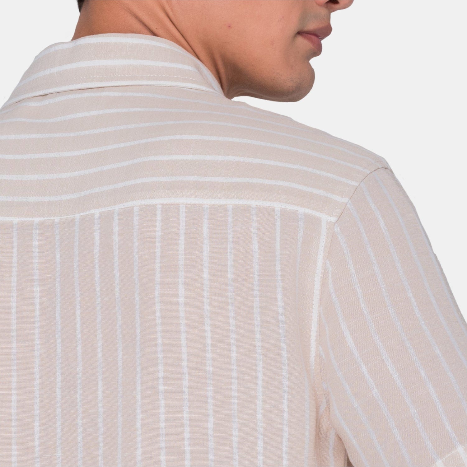 Vertical Stripes S/S Shirt Beige - imagen 5