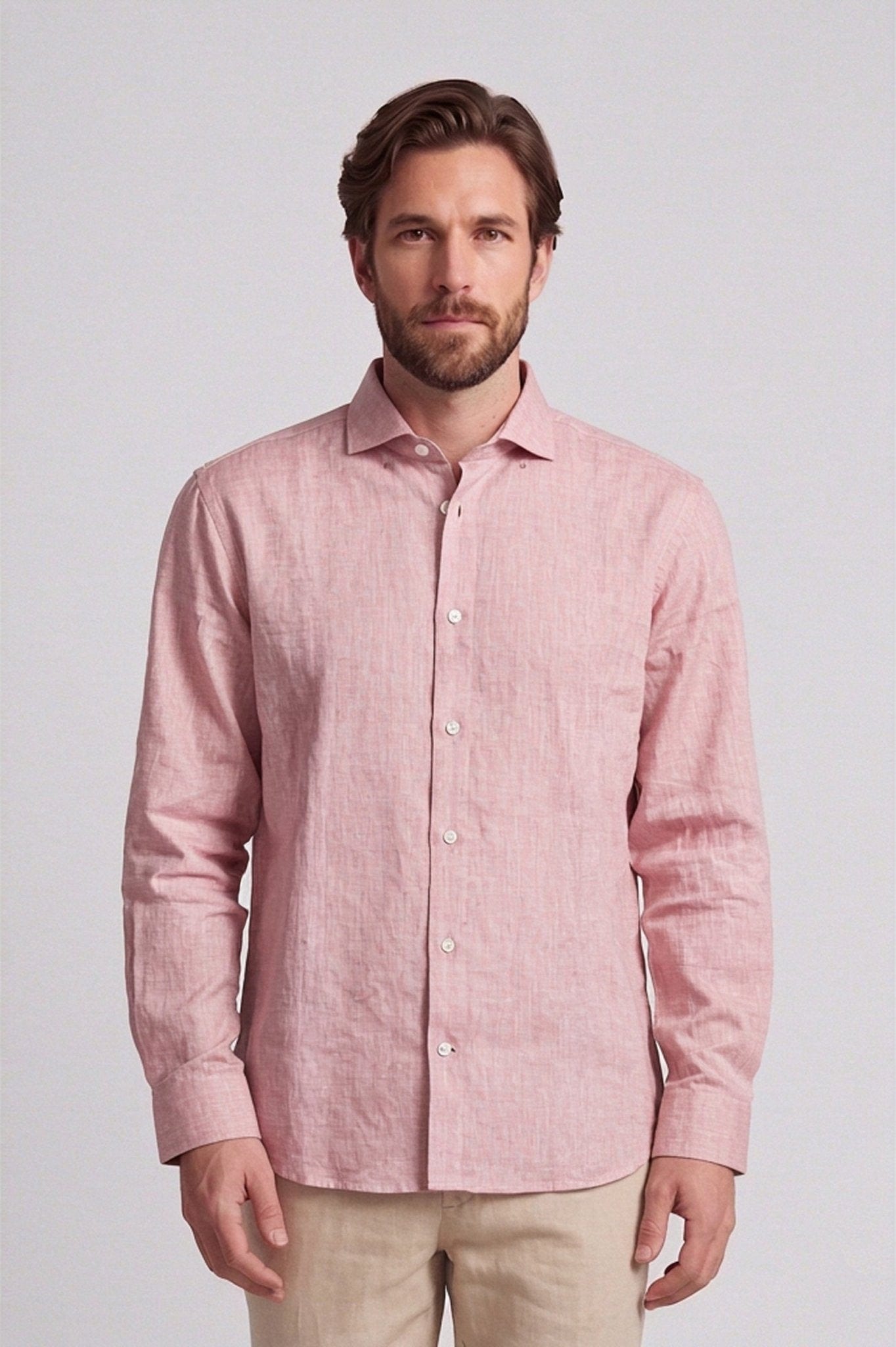 Camisa lino algodon manga larga para hombre Jon Sonen 010225057 - imagen 5