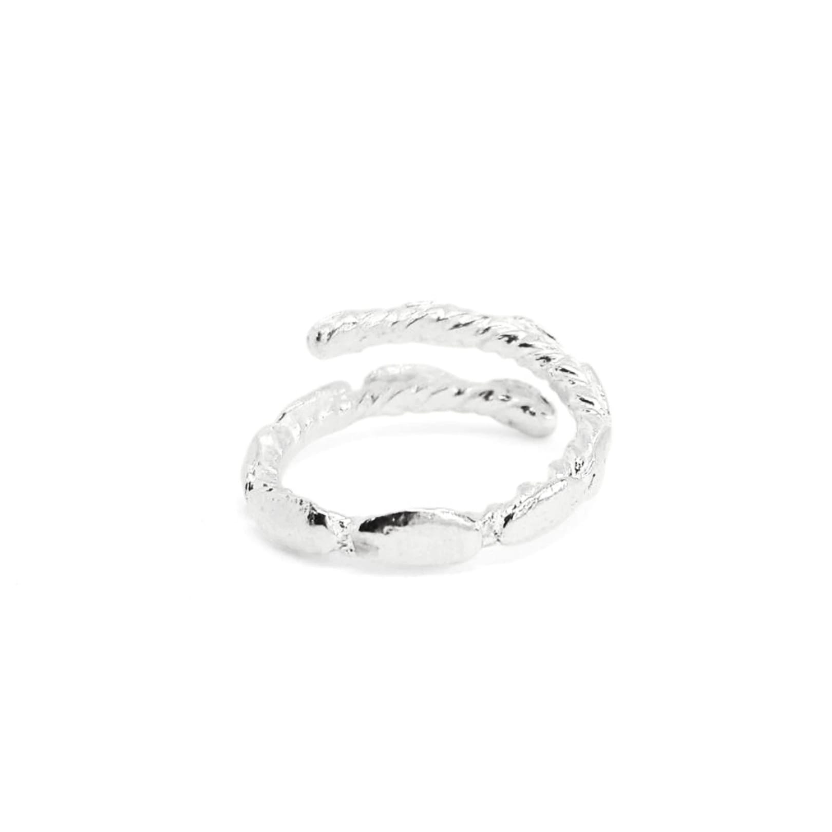 Anillo adaptable pétalos mini  en plata brillante - imagen 2