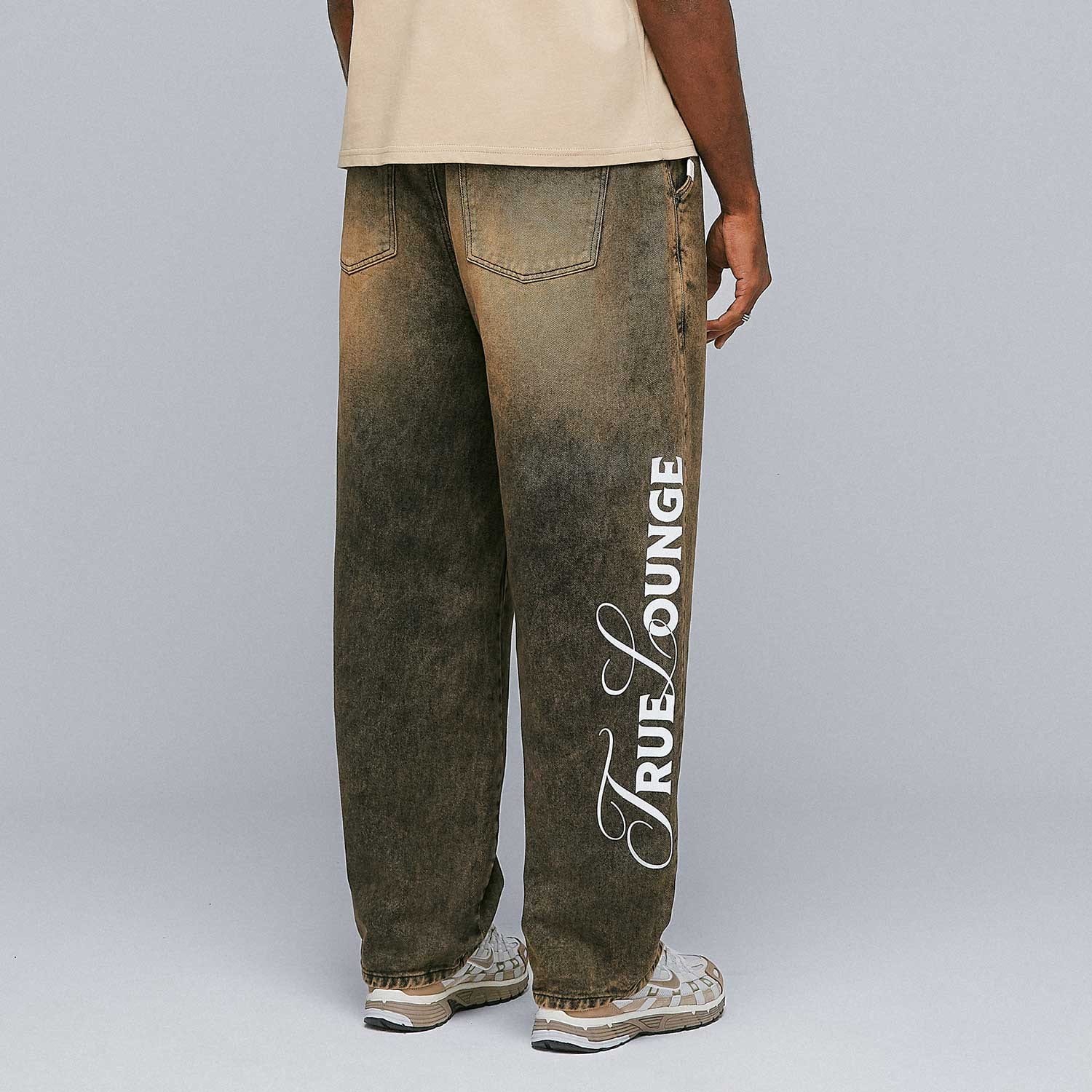 Lounge Printed Denim Pants - Brown - imagen 4