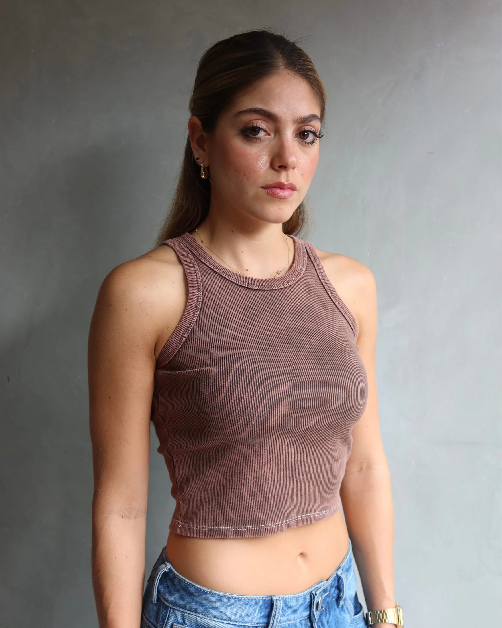 TANK TOP WASHED CAFÉ - imagen 6
