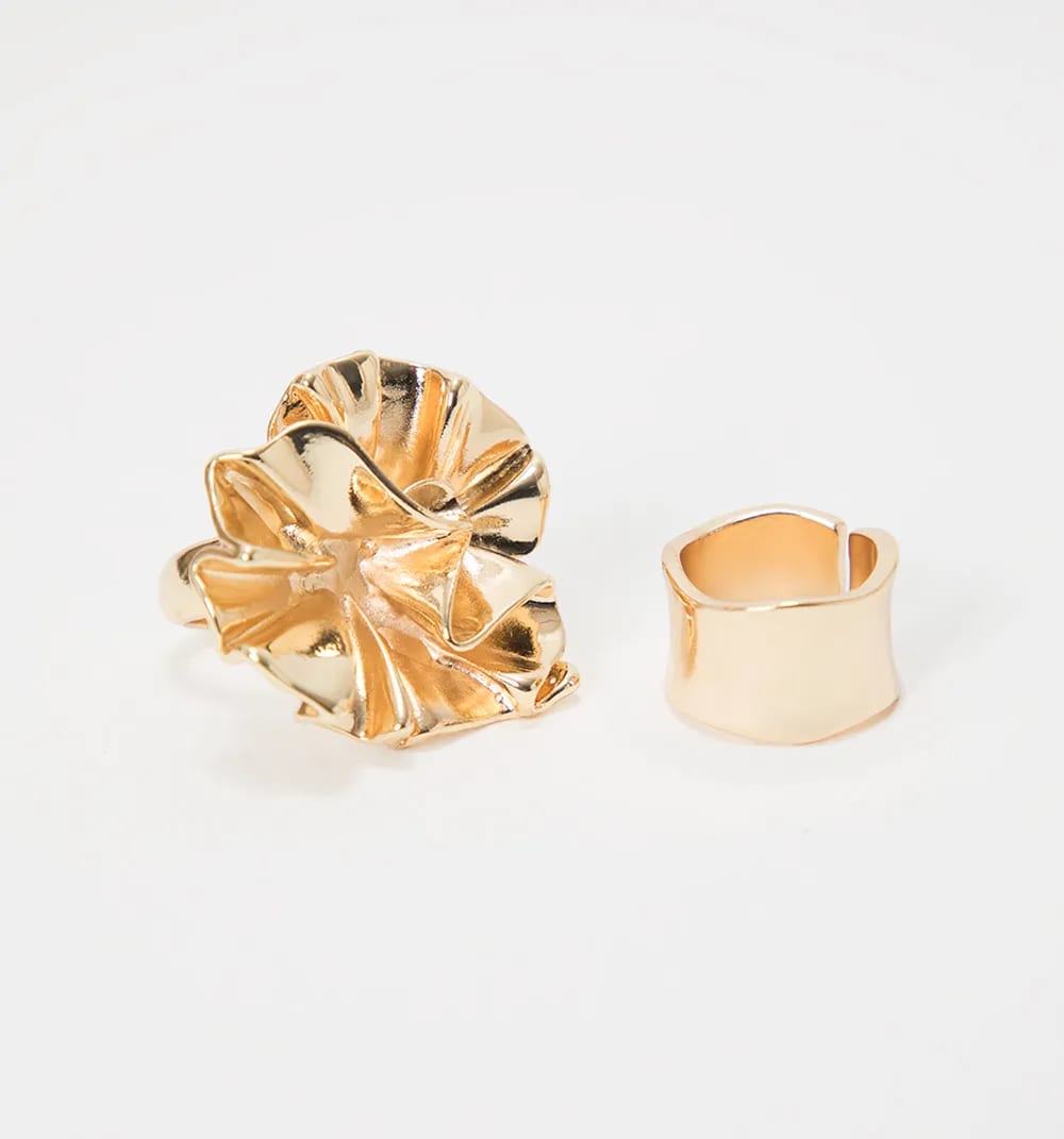 Anillo maxi flor y argolla set x2 - imagen 7