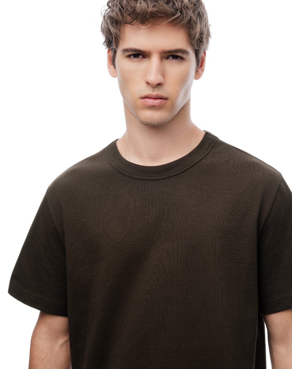 Camiseta manga corta oversize algodón café hombre - imagen 3