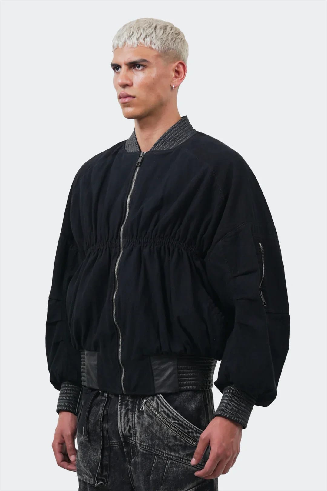 VENENO CHAQUETA DENIM CUERO BOMBER - imagen 2