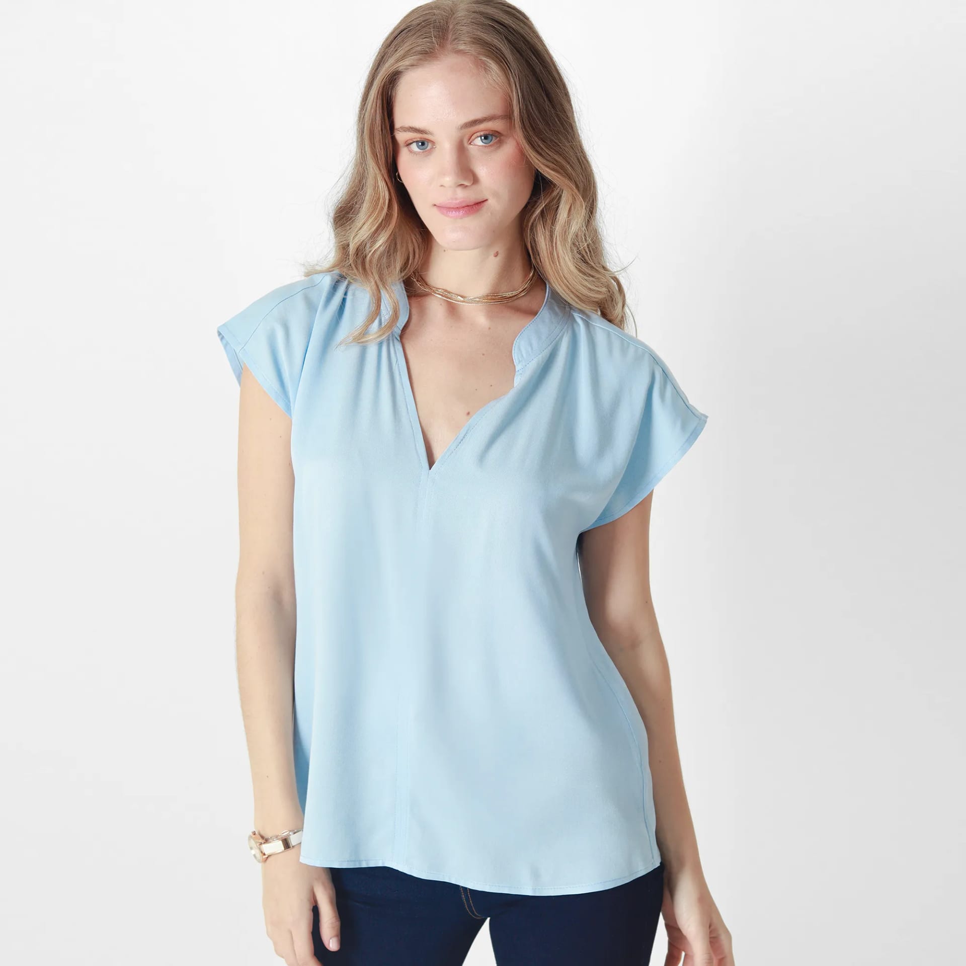 Blusa Cuello Neru Manga Corta - imagen 2