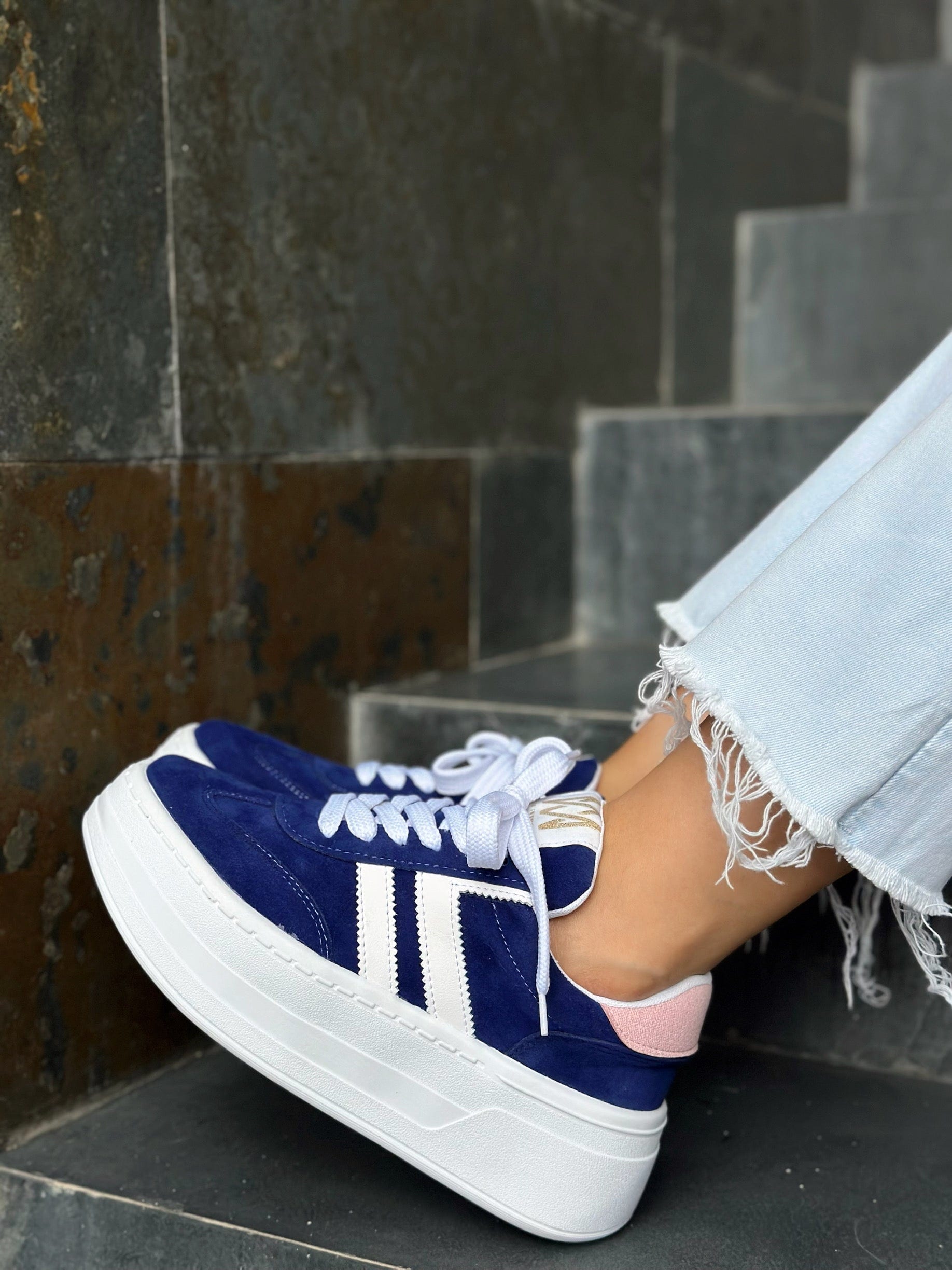 TENNIS ZOE AZUL x BLANCO - imagen 1