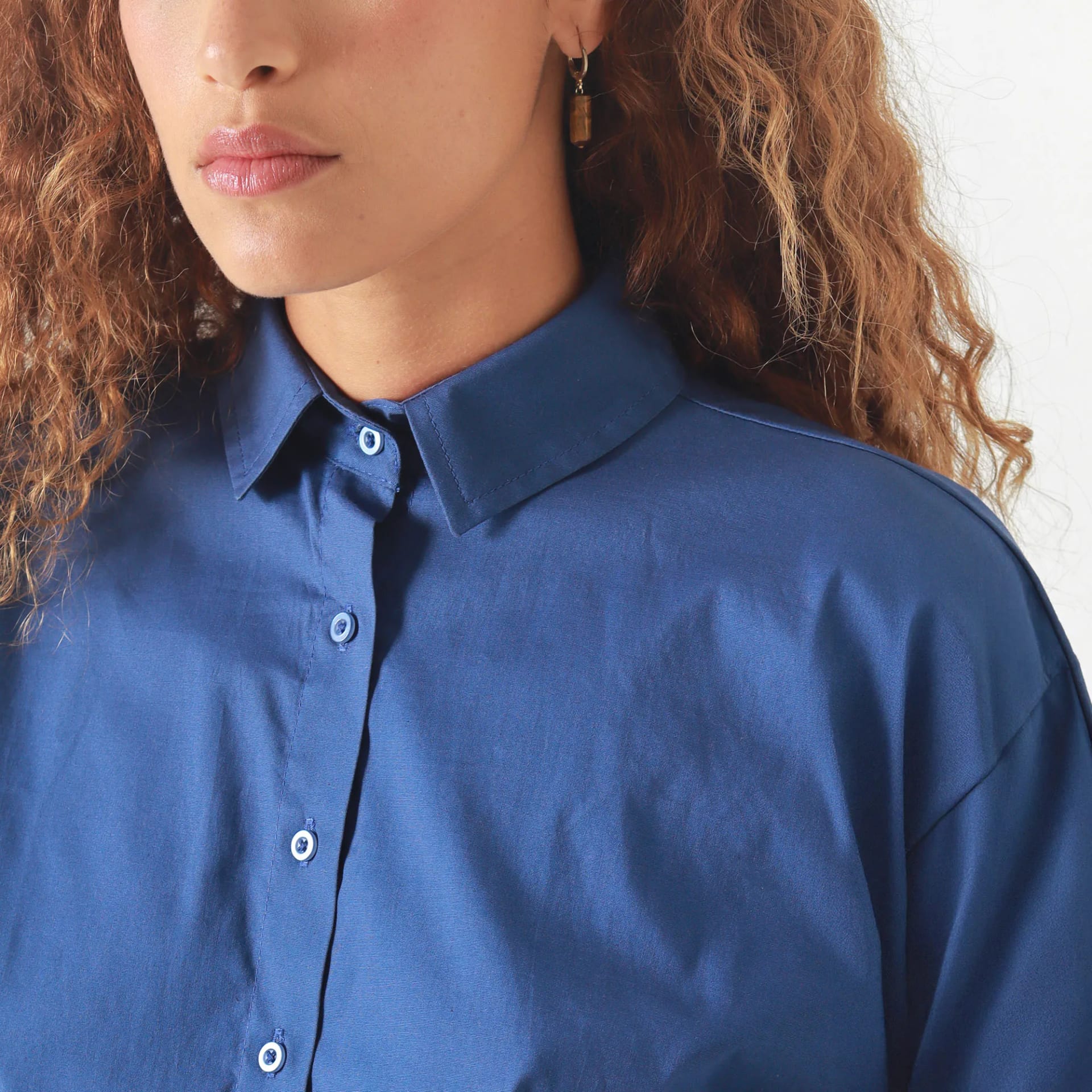 Blusa Cuello Camisero Manga Corta - imagen 3