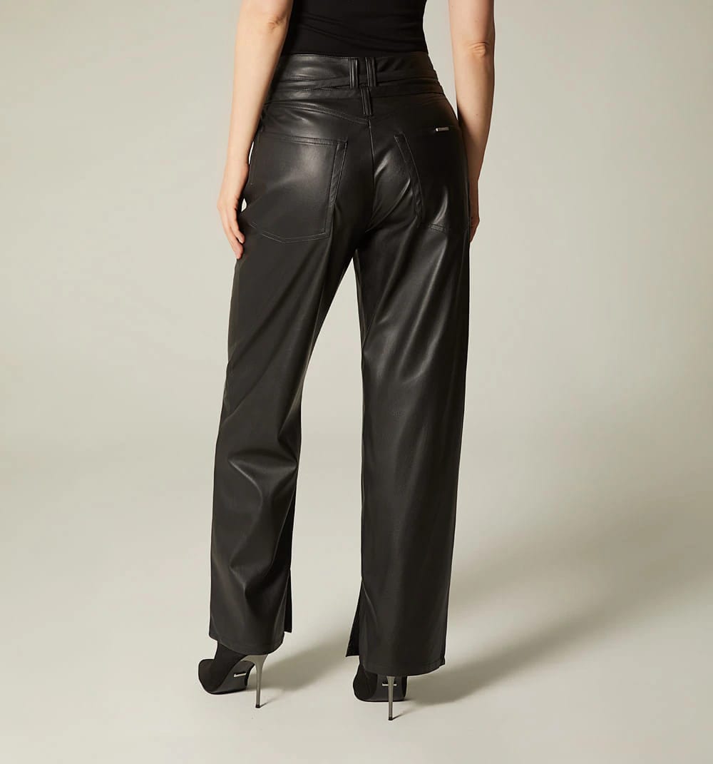 Pantalon loose fit correa en pu - imagen 4