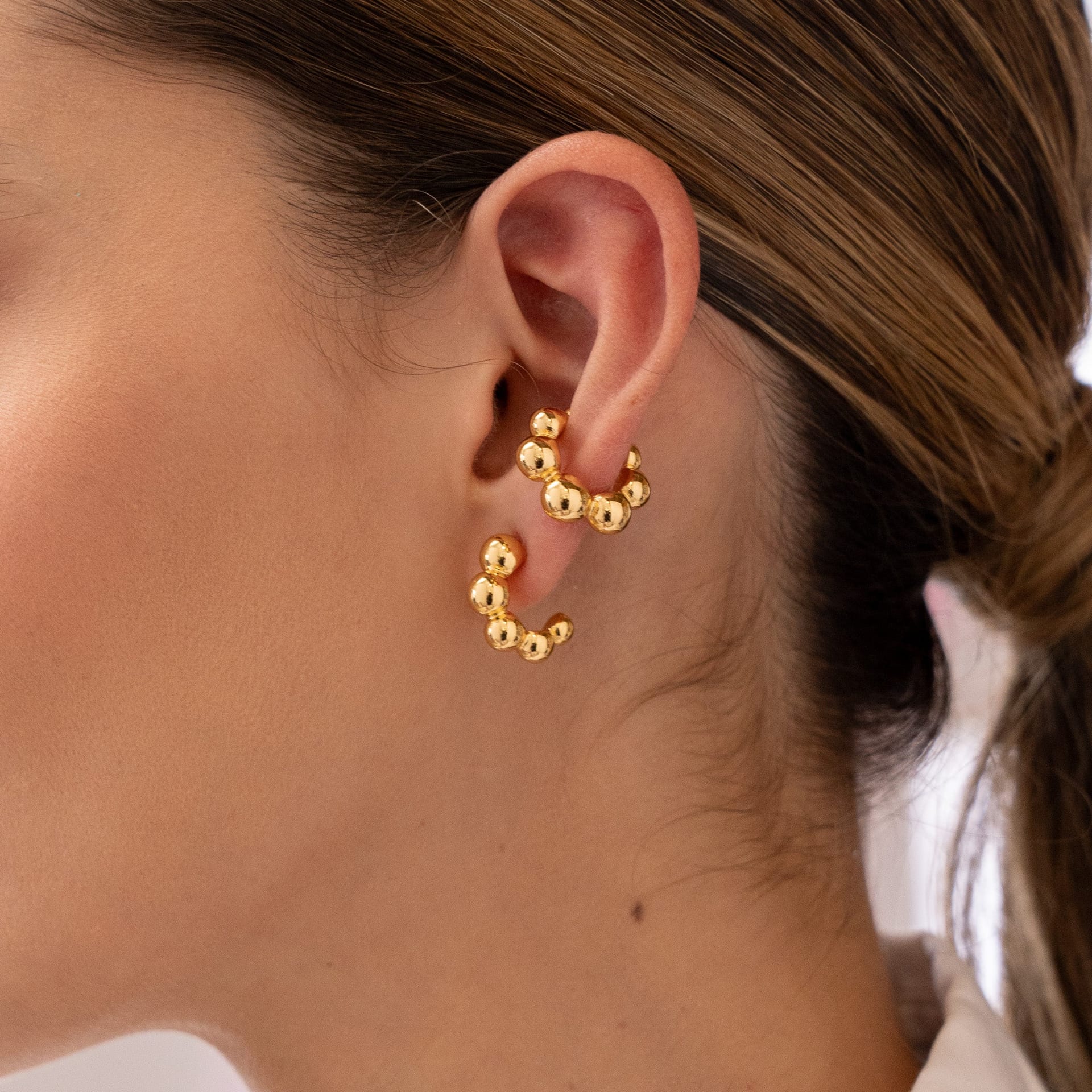 Set De 1 Par de Candongas Y 1 Earcuff - imagen 1