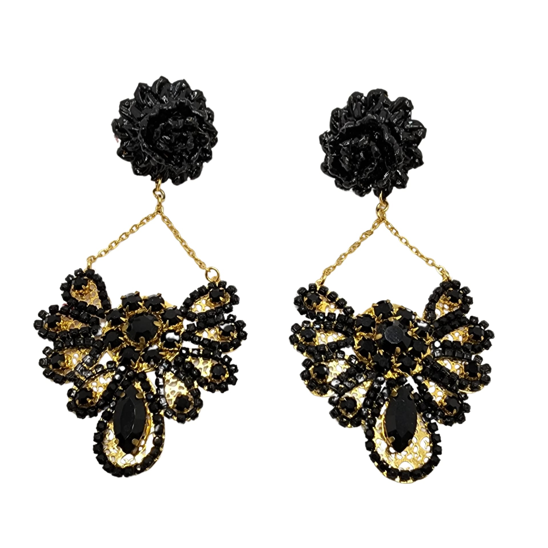 Bloom Fan Statement Earrings - imagen 2