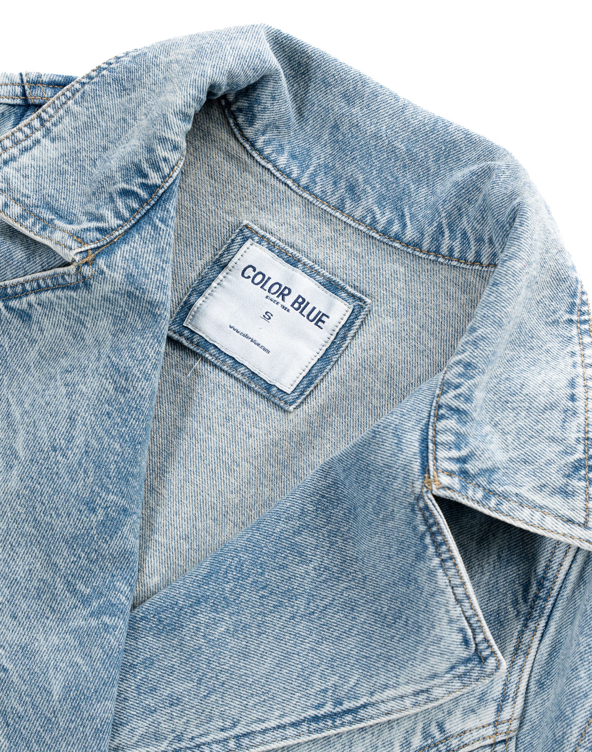 Chaqueta Biker Denim Tiro Regular Indigo - imagen 9