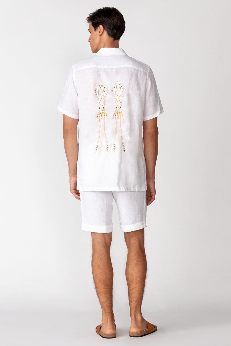 Men's linen shirt white epiro - imagen 2