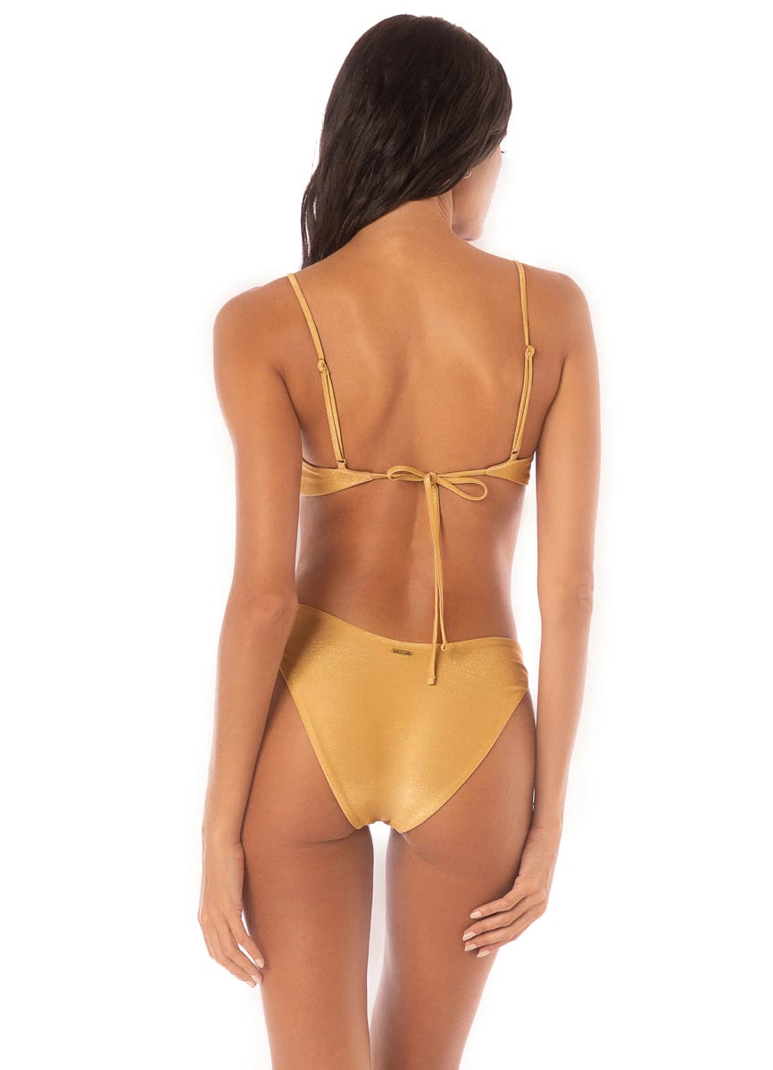 Maaji Creamy Gold Splendour Regular Rise Thin Side Bikini Bottom - imagen 1