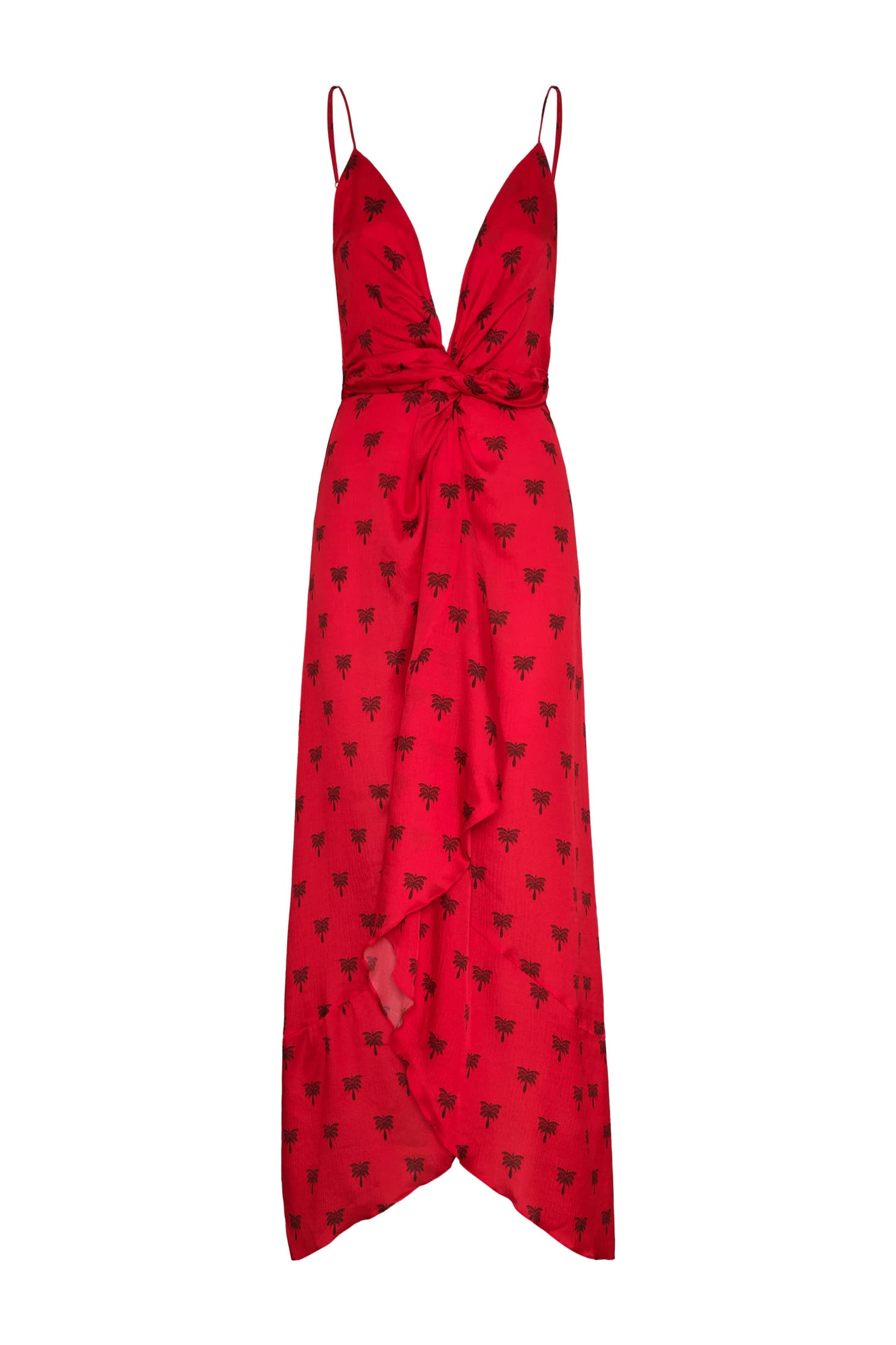 Sabina Martellato Silk Midi Dress / Red Polka Palms - imagen 1