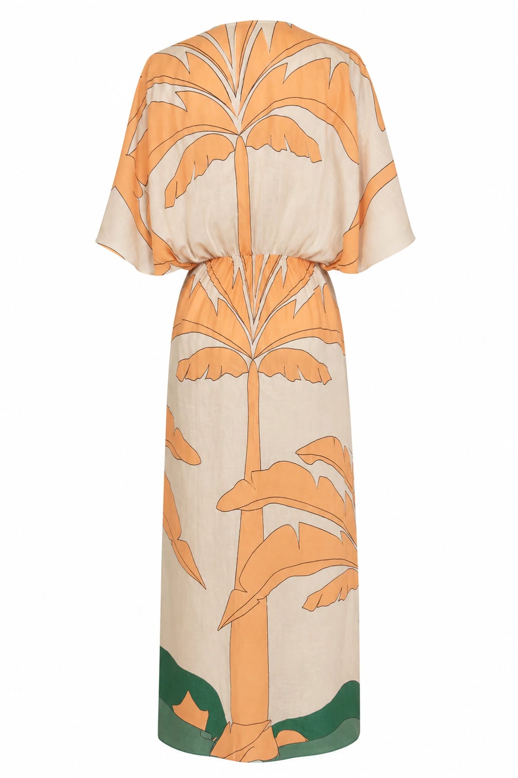 Topacio Linen Midi Tunic Dress / Peach Palms - imagen 2