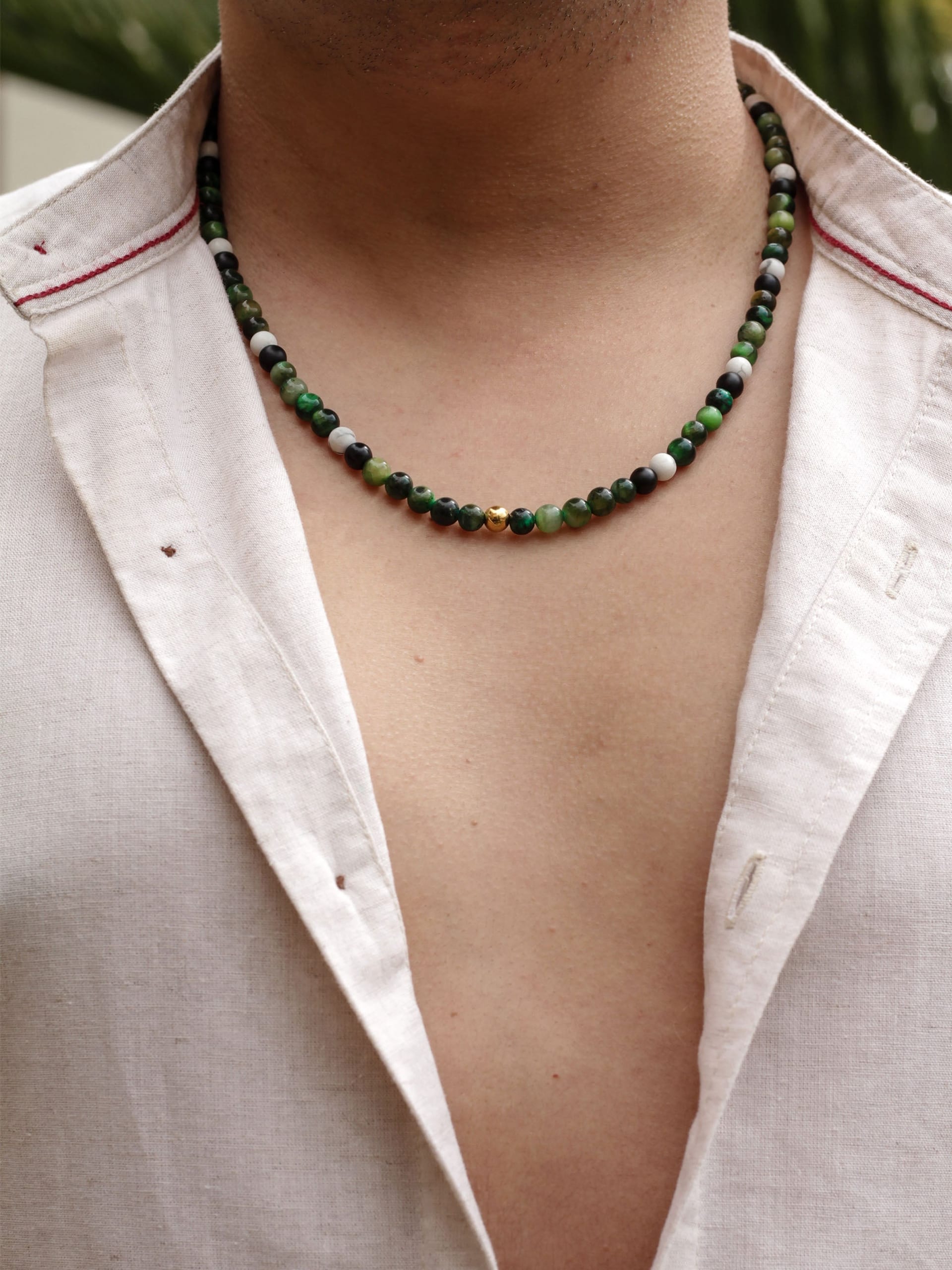 Collar Ojo de Tigre Verde Nevado - imagen 3