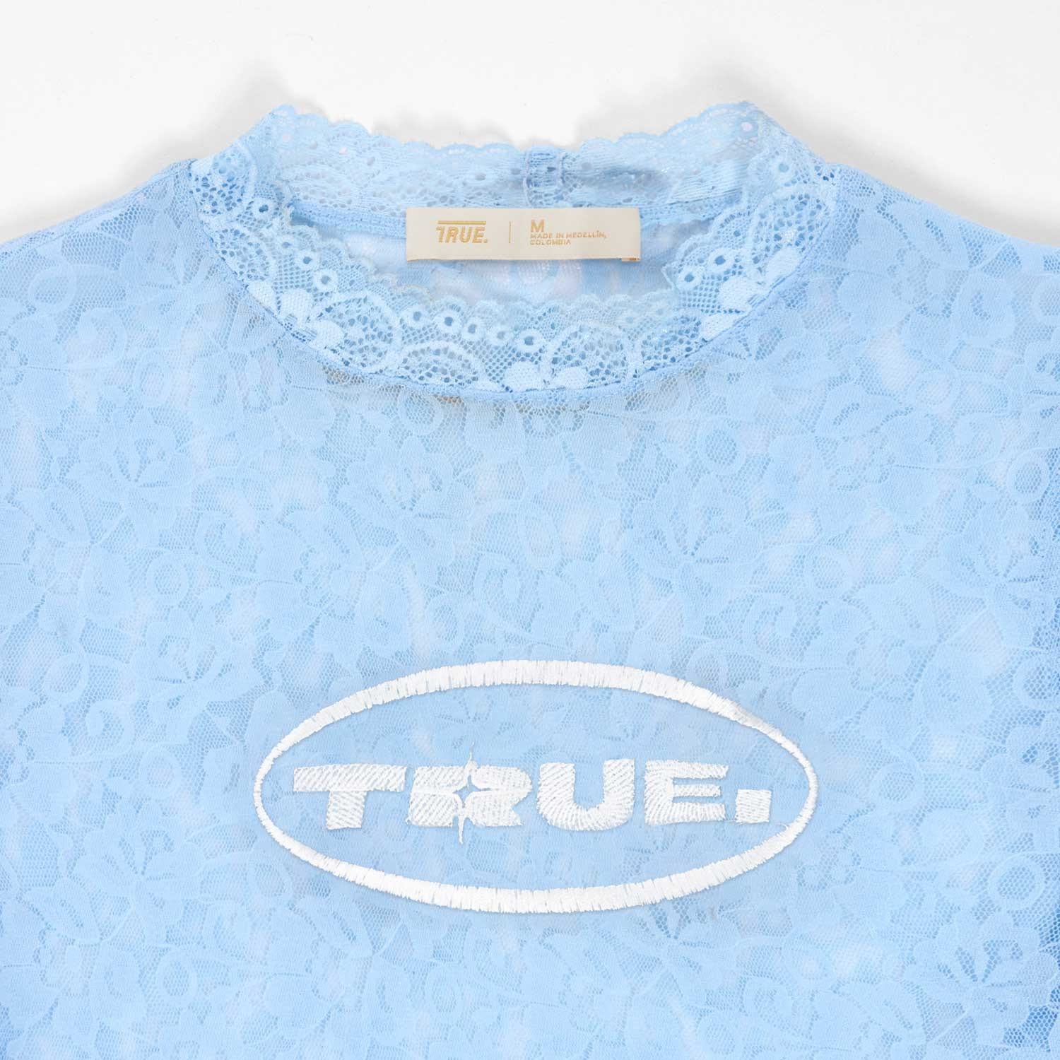 Floral Lace Baby Tee - Light Blue - imagen 4