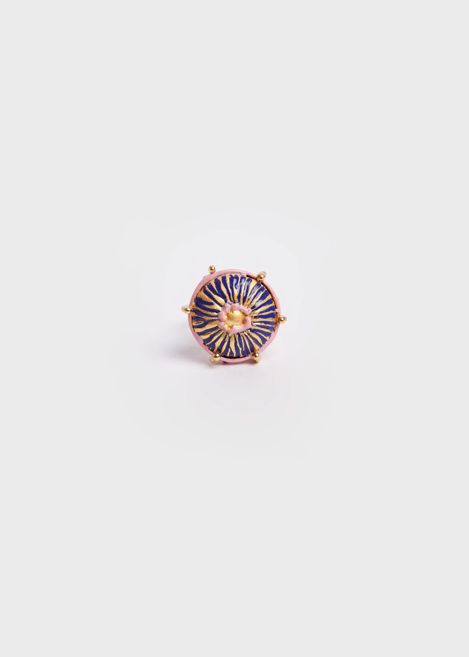 Anillo sombrerito maxi azul rosa - imagen 1