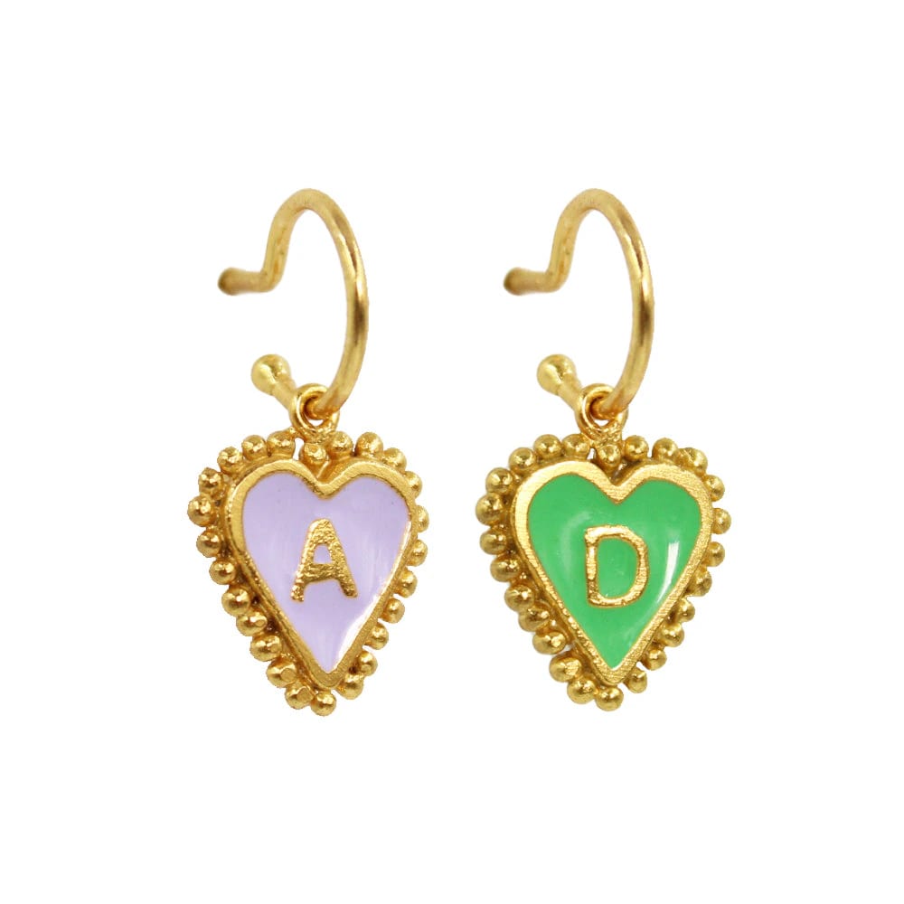 PreOrder Baby Hoops 9mm Letra Heart Plata - imagen 47