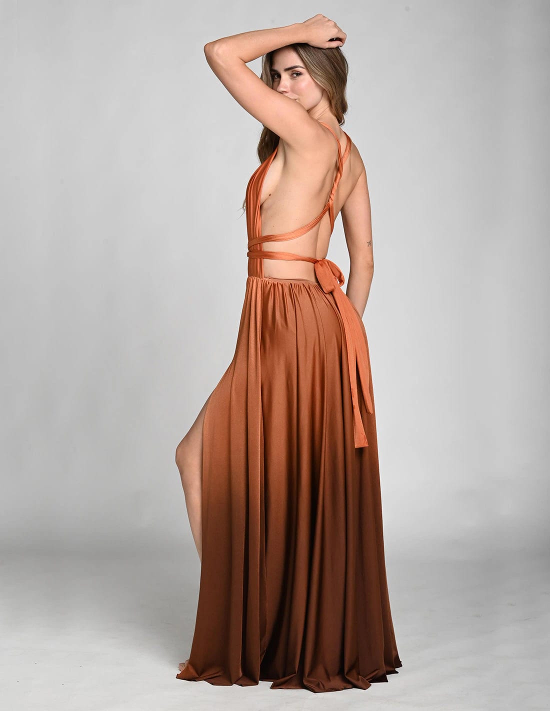 Vestido Pluton Ochre + Brown - imagen 3