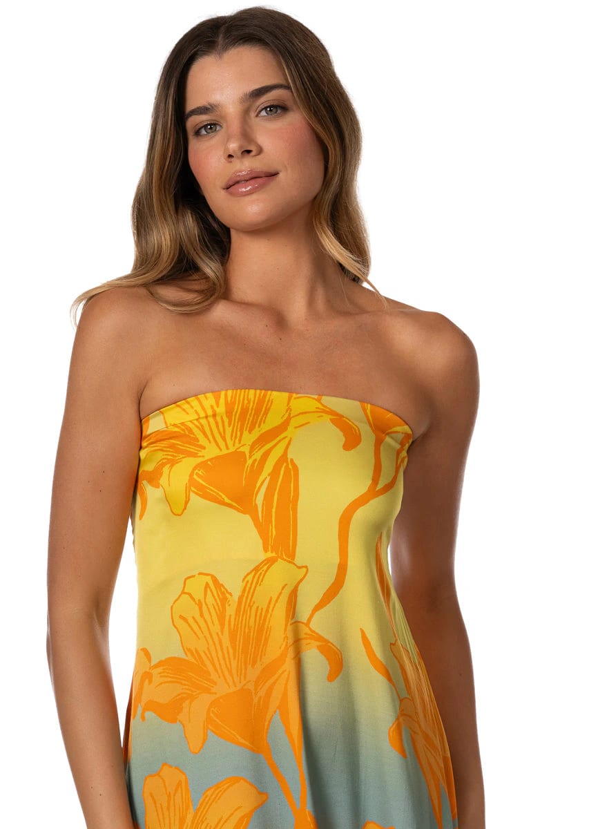 Maaji Golden Lily Crimson Long Dress - imagen 3