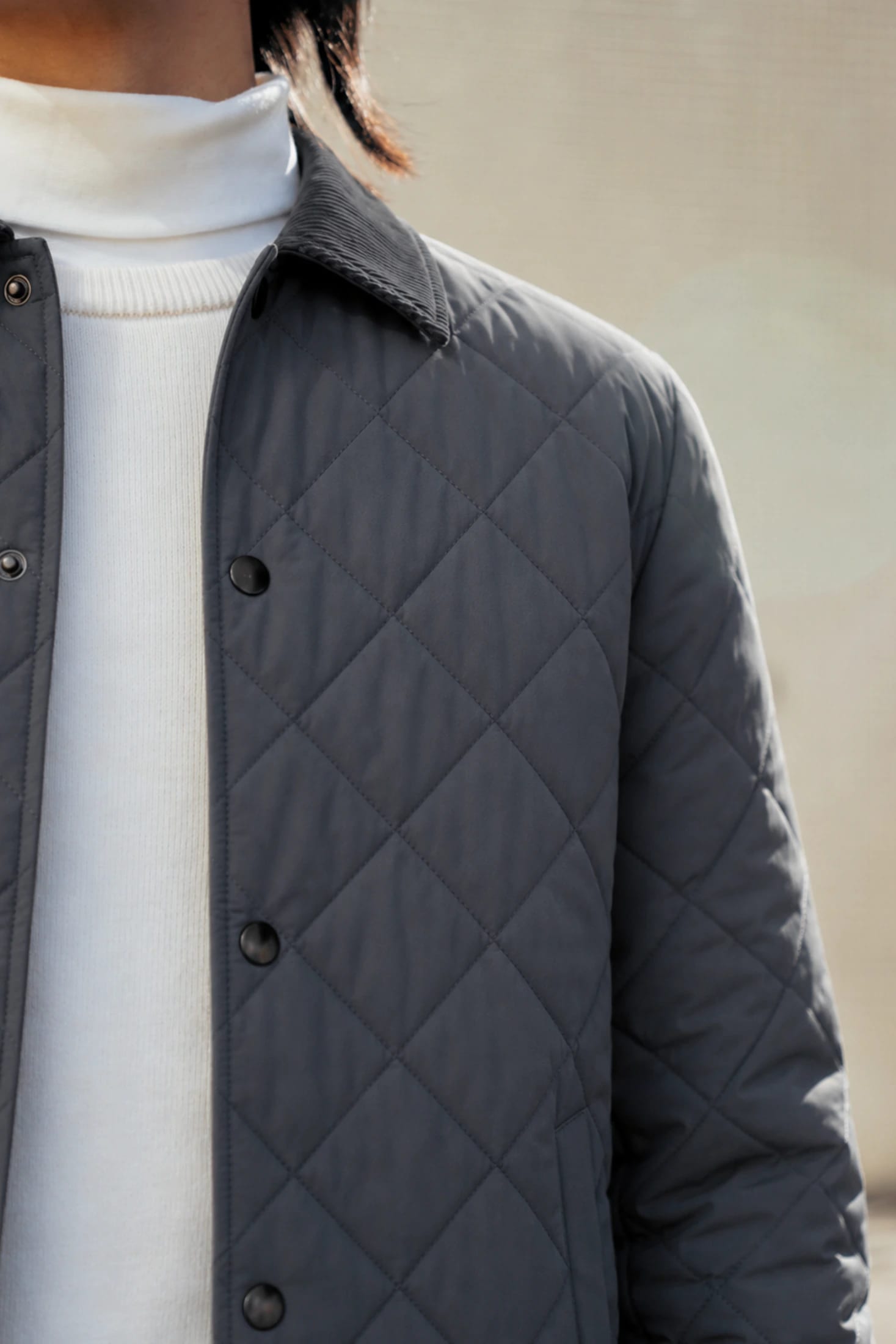 Chaqueta Alcolchada Rombos Gris - imagen 4