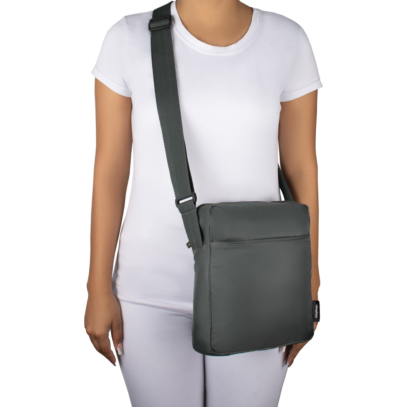 Bolso Manos Libres Viajero Citybags Light Gris - imagen 3
