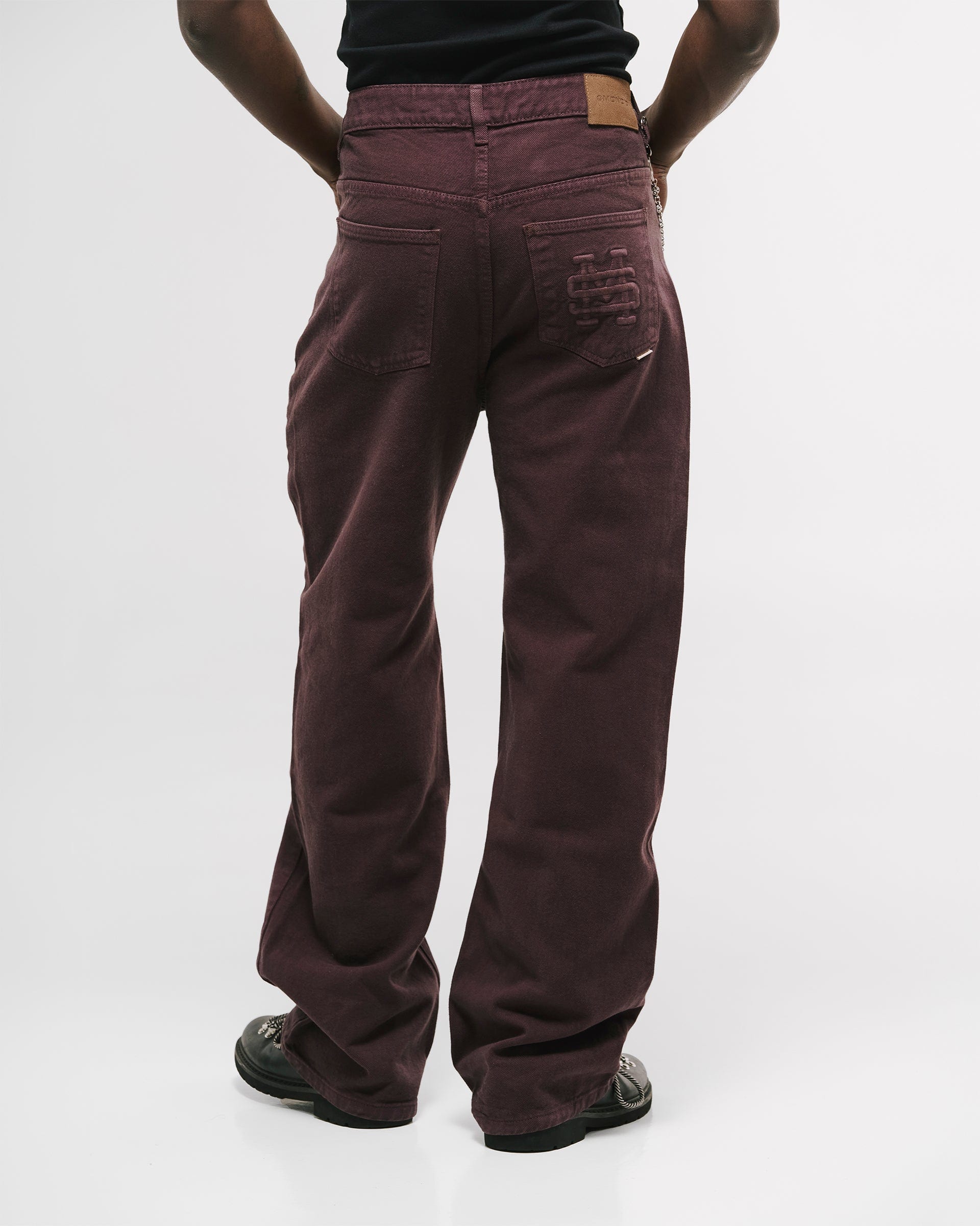 Pocket Straight Pants – Burgundy - imagen 3