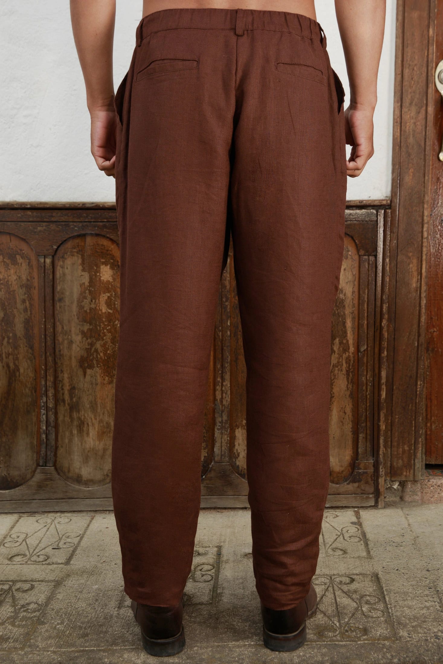 Pantalón de Lino Barbas Café - imagen 3