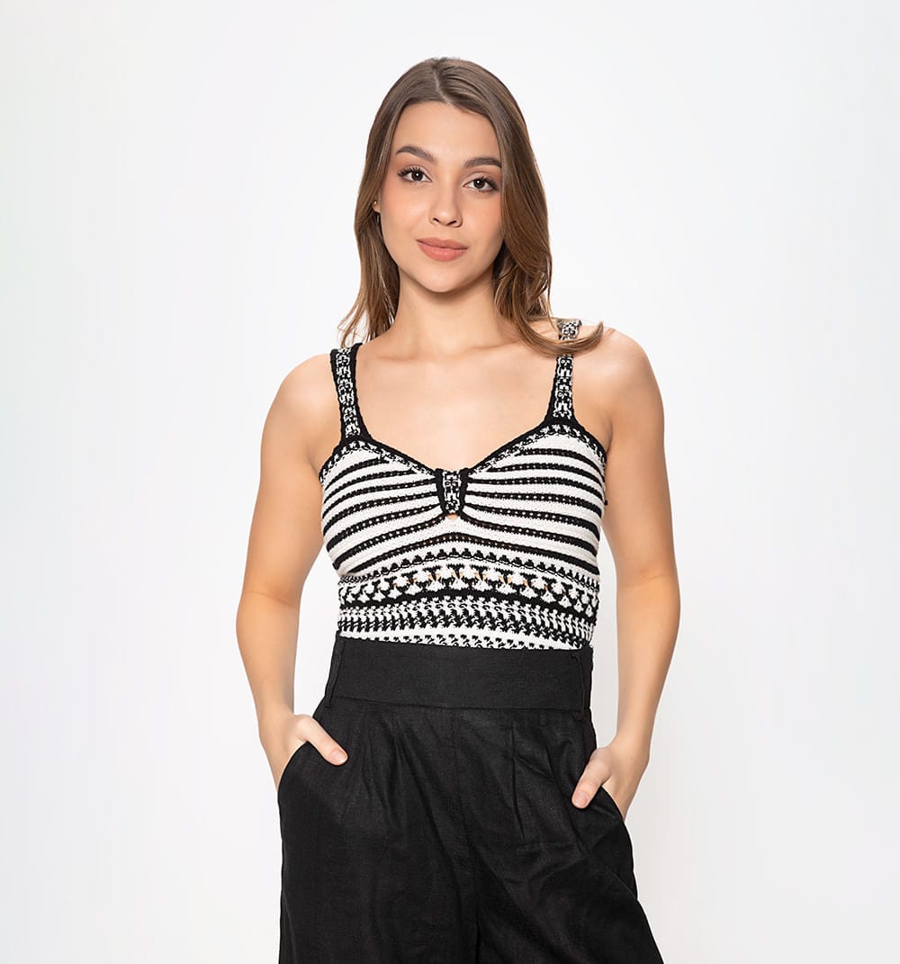 Blusa tejida a rayas - imagen 2