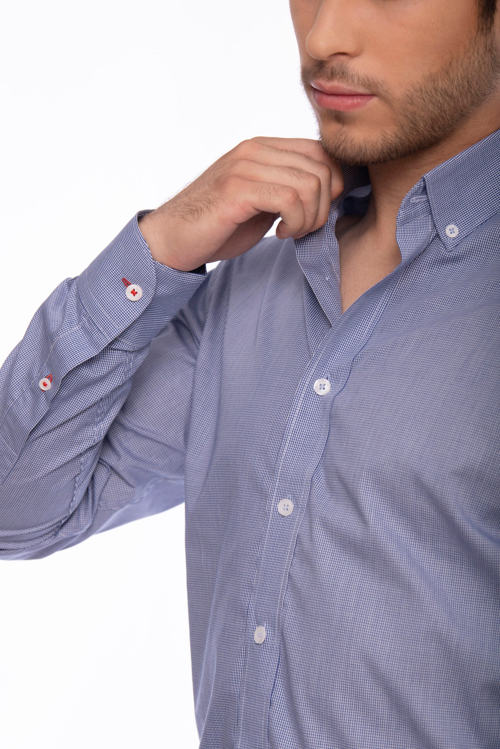 Camisa Algodón Azul Cuadros - imagen 5